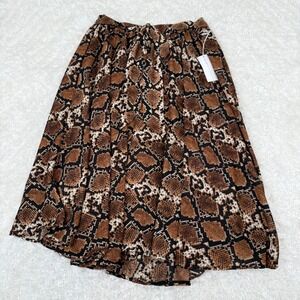 Truly 4 You NWT M Snake Print Midi Skirt Elastic Waist Casual Trendy Mob Wife